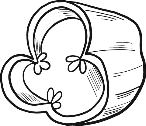 Slice Of Chili Pepper Coloring Page